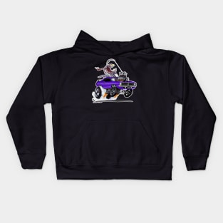 FISH TAILIN 1970 'cuda PURPLE Kids Hoodie